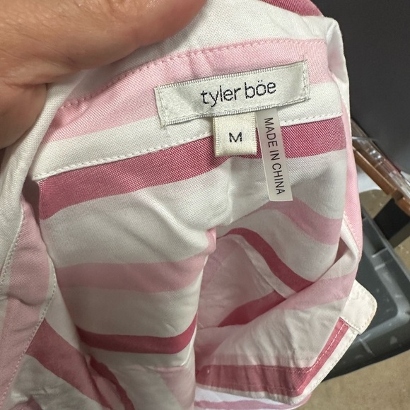 Tyler Boe Pink and White Striped Button-Up Shirt - Picture 3 of 5